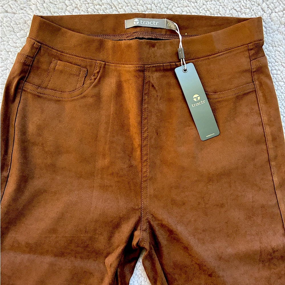 Tractr  NEW high rise brushed Camel jeans with  light sparkles NEW size 6,8,10